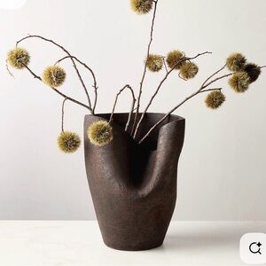 Elegant Brown Vase with Natural Accents